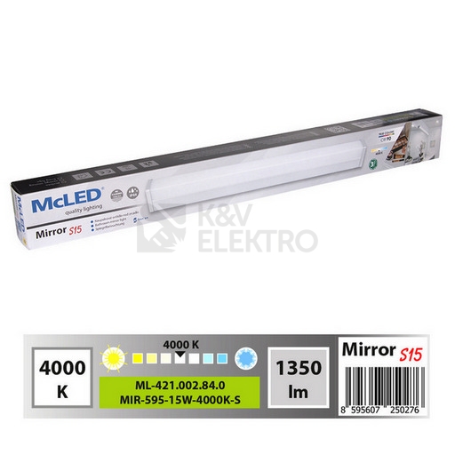 Obrázek produktu LED svítidlo McLED Mirror S15 15W 4000K IP44 ML-421.002.84.0 7