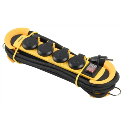  Gumový prodlužovací kabel Philips 4x zásuvka + 5m IP44 s vypínačem SPN5140YC/60
