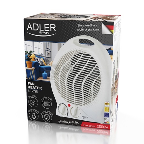 Obrázek produktu  Teplovzdušný ventilátor Adler AD 7728 1000/2000W bílý
 5