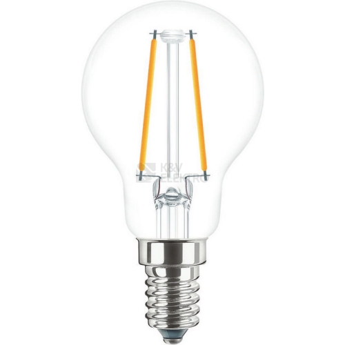  LED žárovka E14 Philips Classic Filament P45 2W (25W) teplá bílá (2700K)