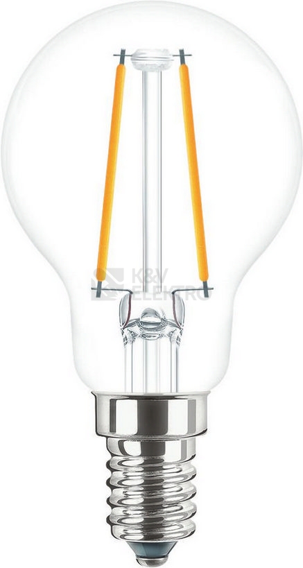 Obrázek produktu  LED žárovka E14 Philips Classic Filament P45 2W (25W) teplá bílá (2700K) 0