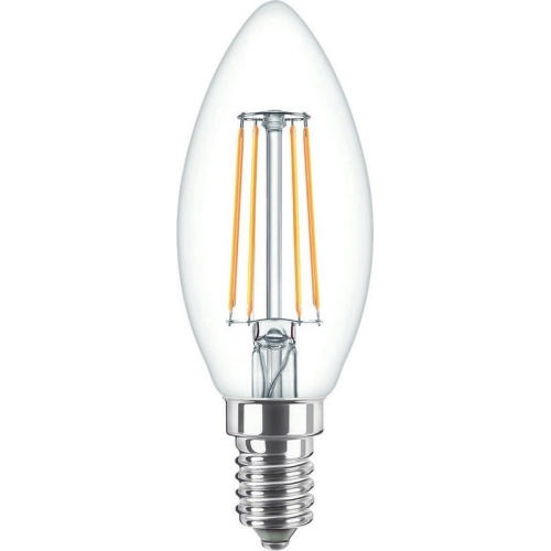 LED žárovka E14 Philips Classic Filament B35 4,3W (40W) teplá bílá (2700K), svíčka