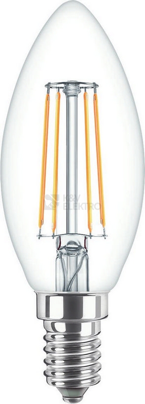 Obrázek produktu LED žárovka E14 Philips Classic Filament B35 4,3W (40W) teplá bílá (2700K), svíčka 0