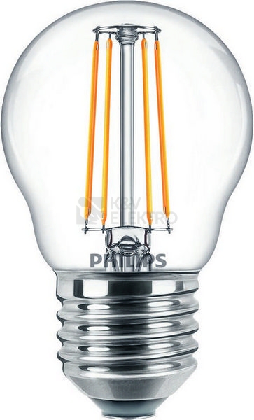 Obrázek produktu LED žárovka E27 Philips P45 Classic Filament 4,3W (40W) teplá bílá (2700K) 0