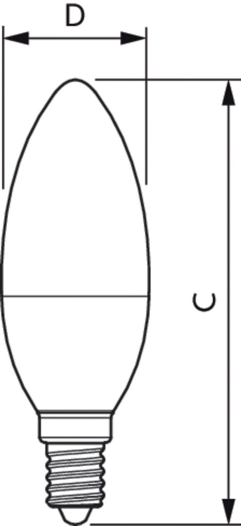 LED žárovka E14 PILA B35 FR 5,5W (40W) teplá bílá (2700K), svíčka (obrázek 3)