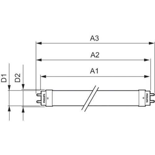 LED trubice zářivka PILA LEDtube 60cm 8W (18W) studená bílá T8 G13 EM/230V (obrázek 3)