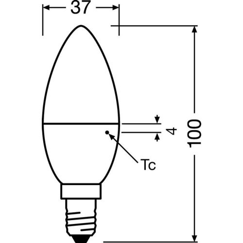 Antibakteriální LED žárovka E14 OSRAM LC CL B 4,9W (40W) teplá bílá (2700K), svíčka (obrázek 4)