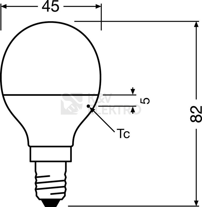 Obrázek produktu Antibakteriální LED žárovka E14 OSRAM LC CL P 4,9W (40W) teplá bílá (2700K) 2