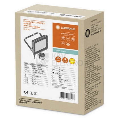 Obrázek produktu LED reflektor s pohybovým čidlem LEDVANCE FLOODLIGHT COMPACT 20W 3000K teplá bílá 11