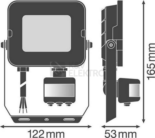 Obrázek produktu LED reflektor s pohybovým čidlem LEDVANCE FLOODLIGHT COMPACT 20W 3000K teplá bílá 12