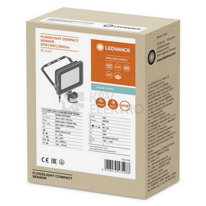 Obrázek produktu LED reflektor s pohybovým čidlem LEDVANCE FLOODLIGHT COMPACT 20W 4000K neutrální bílá 10