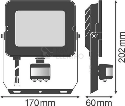 Obrázek produktu LED reflektor s pohybovým čidlem LEDVANCE FLOODLIGHT COMPACT 50W 3000K teplá bílá 11