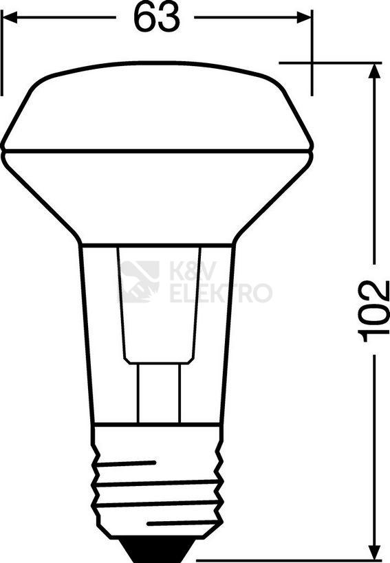 Obrázek produktu LED žárovka E27 OSRAM PARATHOM R63 4,3W (60W) teplá bílá (2700K), reflektor 36° 1