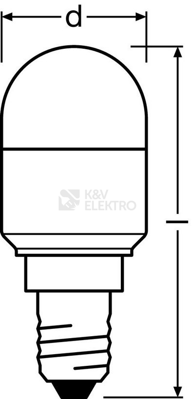 Obrázek produktu LED žárovka do lednice E14 OSRAM PARATHOM T26 FR 2,3W (20W) teplá bílá (2700K) 2