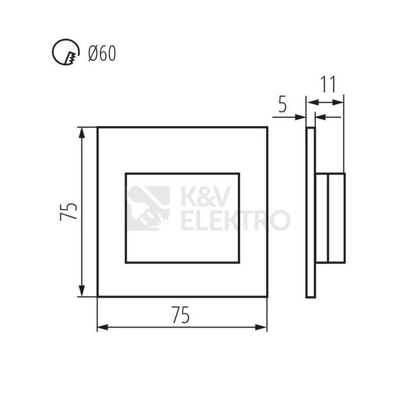 Obrázek produktu Orientační svítidlo 12V Kanlux ERINUS LED LL W-WW 3000K teplá bílá 33324 5