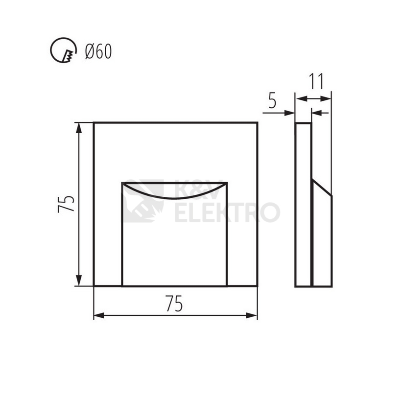 Obrázek produktu Orientační svítidlo 12V Kanlux ERINUS LED L B-WW 3000K teplá bílá 33332 5