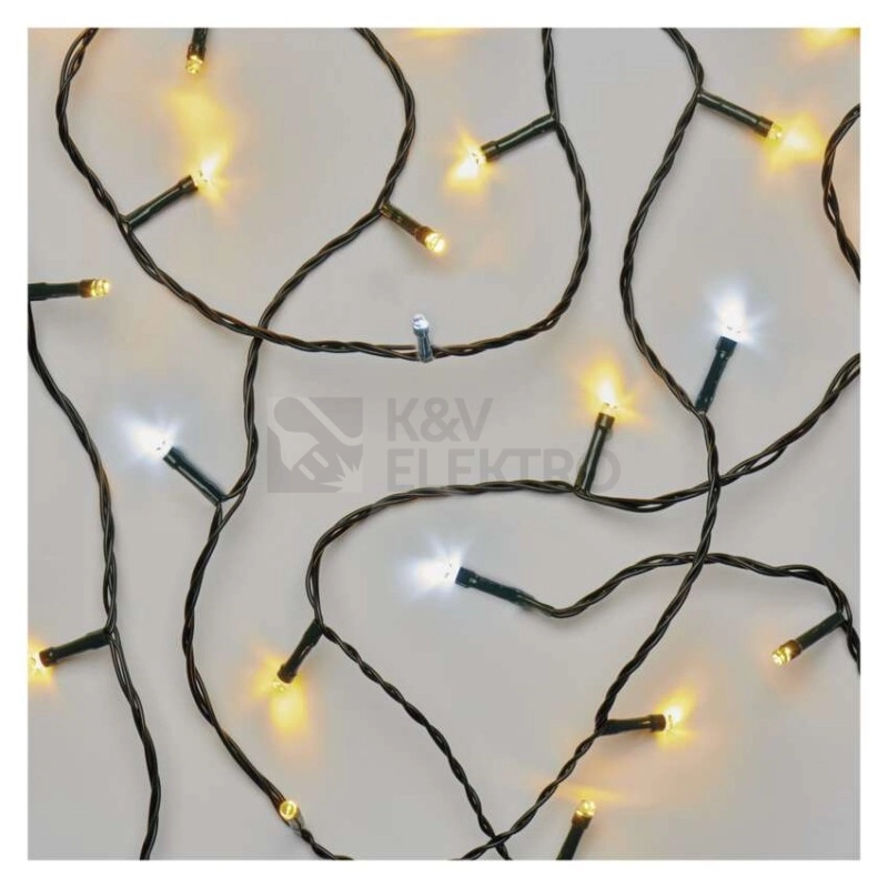 Obrázek produktu Propojovací vánoční řetěz bez zdroje EMOS Connecting D1AN01 100LED 10m teplá/studená bílá 12