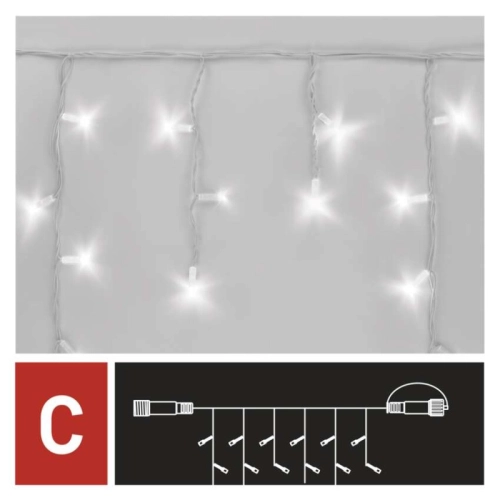 Propojovací vánoční řetěz bez zdroje EMOS Connecting D2CC04 50LED krápníky 3m studená bílá částečně blikající (obrázek 3)