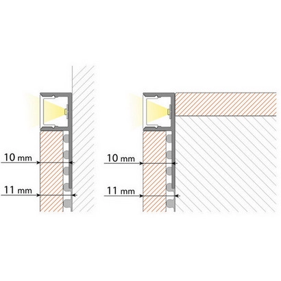 Obkladový hliníkový profil McLED DP 33x11mm včetně mléčného difuzoru 1m ML-761.043.43.1