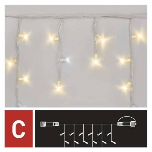 Propojovací vánoční řetěz bez zdroje EMOS Connecting D2CN02 50LED krápníky 3m teplá/studená bílá blikající (obrázek 3)