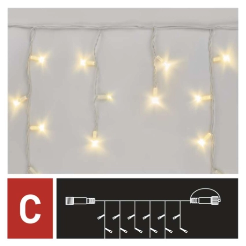 Propojovací vánoční řetěz bez zdroje EMOS Connecting D2CW04 50LED krápníky 3m teplá bílá částečně blikající (obrázek 5)
