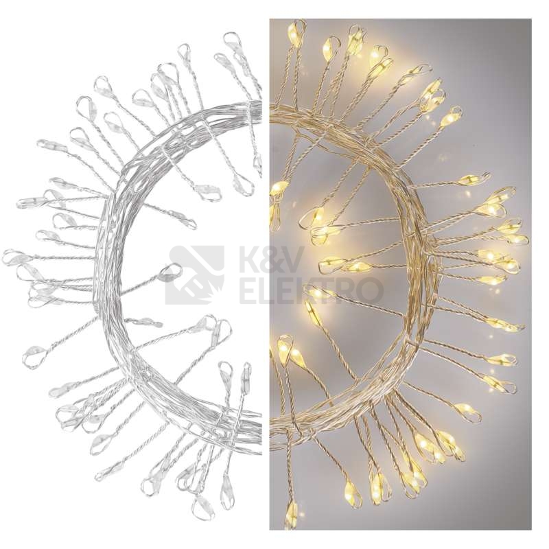 Obrázek produktu Vánoční osvětlení EMOS D3FW01 100LED nano řetěz stříbrná 2,4m teplá bílá s časovačem 3