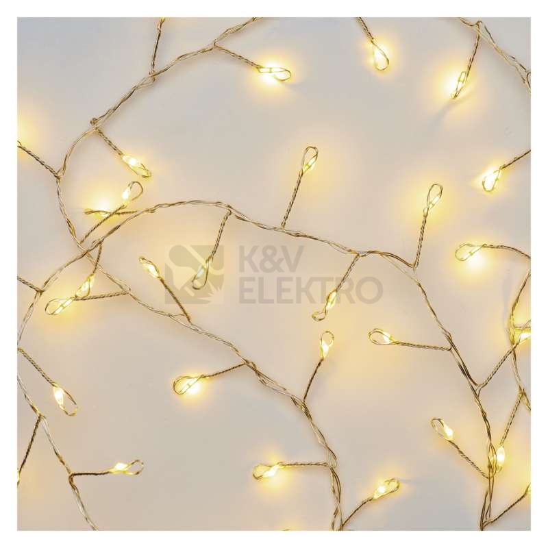 Obrázek produktu Vánoční osvětlení EMOS D3FW01 100LED nano řetěz stříbrná 2,4m teplá bílá s časovačem 4