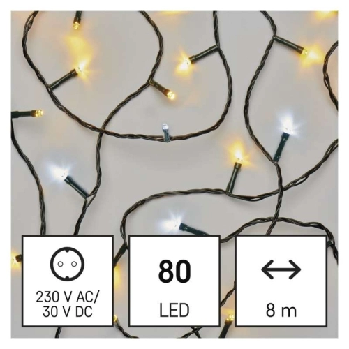 Vánoční osvětlení EMOS D4AN04 80LED řetěz 8m teplá/studená bílá s časovačem (obrázek 5)