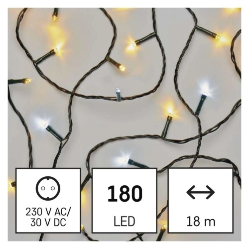 Vánoční osvětlení EMOS D4AN06 180LED řetěz 18m teplá/studená bílá s časovačem (obrázek 3)