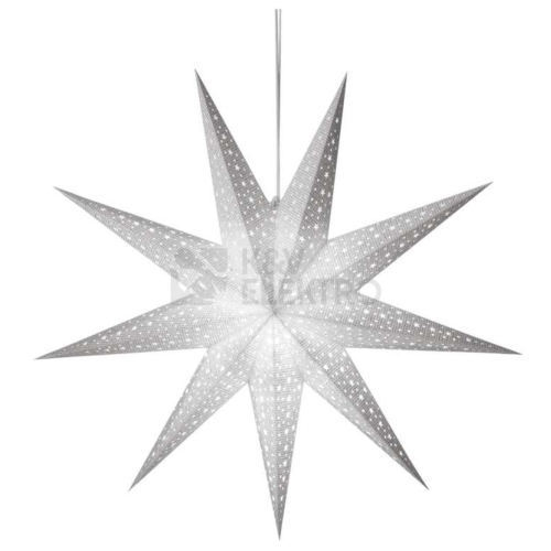  Vánoční hvězda papírová EMOS DCAZ08 230V bílá se stříbrnými třpytkami E14 bez žárovky