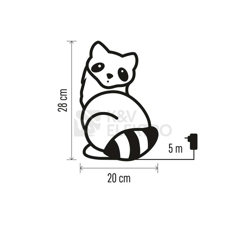 Obrázek produktu  LED vánoční mýval EMOS DCFC16 28cm 230V vnitřní i venkovní použití studená bílá s časovačem 6