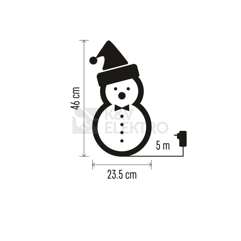 Obrázek produktu  LED vánoční sněhulák EMOS DCFC19 46cm 230V vnitřní i venkovní použití studená bílá 6