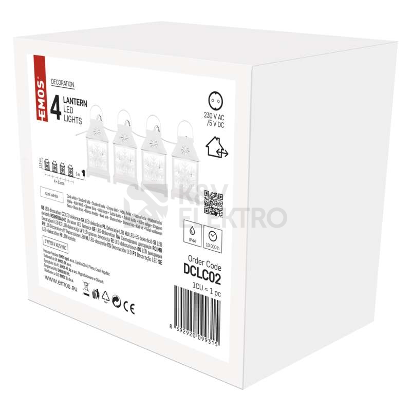 Obrázek produktu  LED vánoční girlanda EMOS DCLC02 lucerny s vločkami 230V studená bílá 4