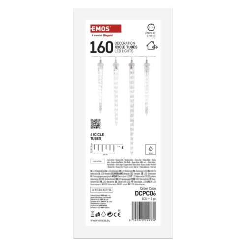LED vánoční girlanda EMOS DCPC06 6x rampouch 2m 230V studená bílá (obrázek 10)