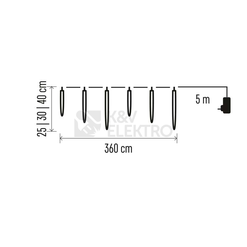 Obrázek produktu  LED vánoční girlanda EMOS DCPC06 6x rampouch 2m 230V studená bílá 6