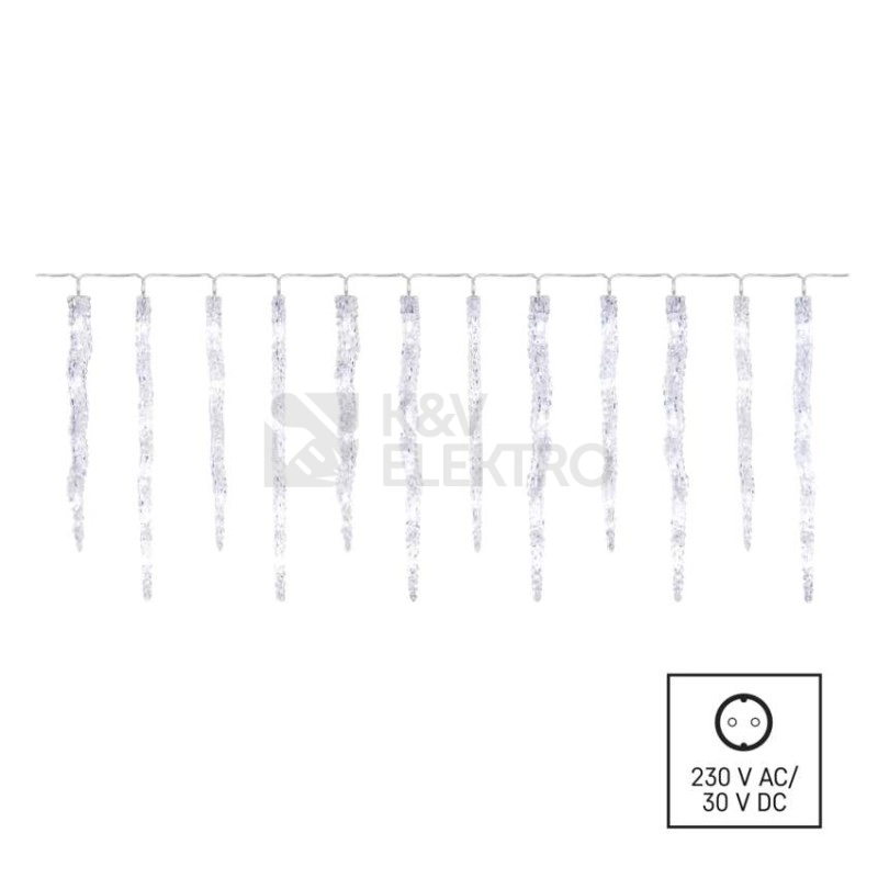 Obrázek produktu LED vánoční girlanda EMOS DCPC07 12x rampouch 3,6m 230V studená bílá 10