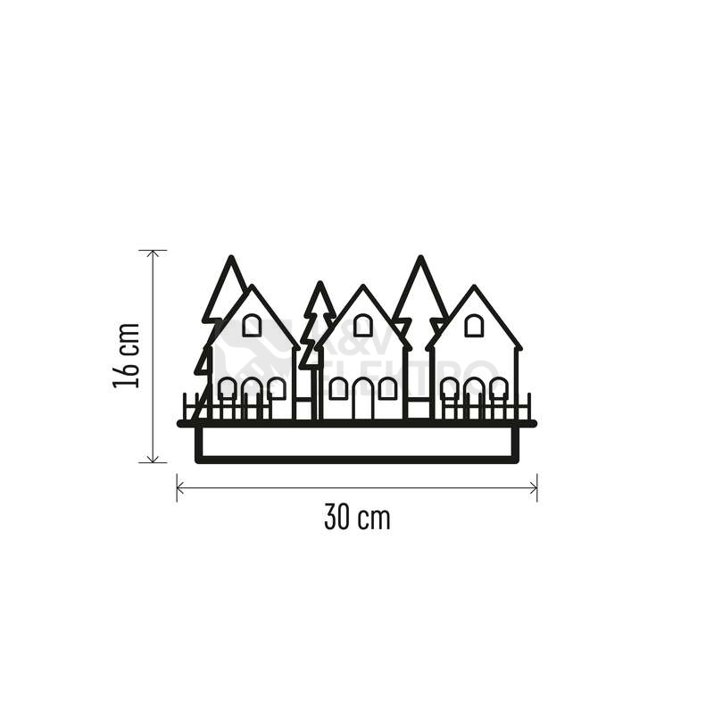 Obrázek produktu LED dřevěná dekorace vesnička 16cm EMOS DCWW21 2xAA teplá bílá časovač 5