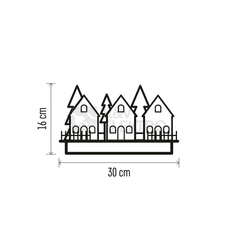 Obrázek produktu  LED dřevěná dekorace vesnička EMOS DCWW21 2xAA teplá bílá časovač 5