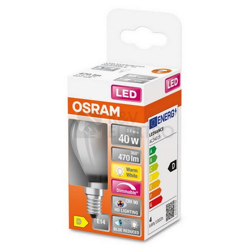 Obrázek produktu LED žárovka E14 LEDVANCE 3,4W (40W) teplá bílá (2700K) 1