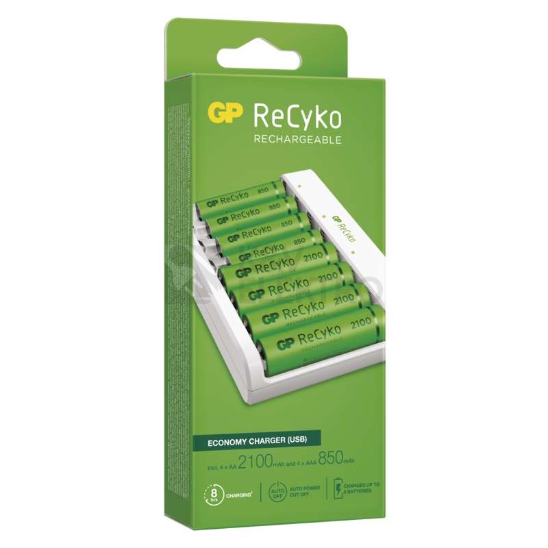 Obrázek produktu Nabíječka baterií GP Eco E811 + 4x AA ReCyko 2100 + 4x AAA ReCyko 850 3