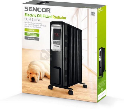 Obrázek produktu  Olejový radiátor s časovačem SENCOR SOH 6111BK 1000/1300/2300W 6