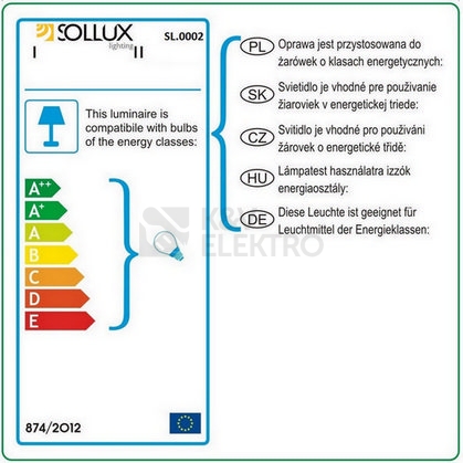 Obrázek produktu Nástěnné keramické svítidlo SOLLUX Helios E27 1x60W bez zdroje SL.0002 5