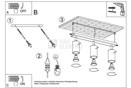 Obrázek produktu  Bodové svítidlo SOLLUX Ring 3 GU10 3x40W bez zdroje SL.0089 bílá 4