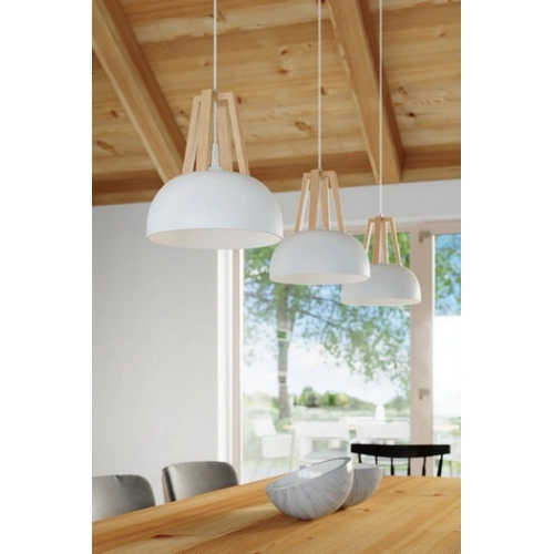 Lustr SOLLUX Casco E27 1x60W bez zdroje SL.0388 přírodní dřevo a ocel bílá (obrázek 3)