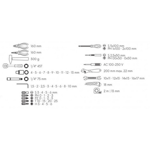 60dílná sada nářadí 17259