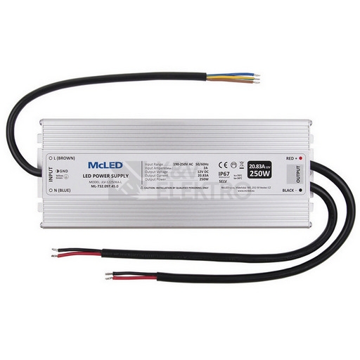 Obrázek produktu  LED napájecí zdroj McLED 12VDC 20,83A 250W ML-732.097.45.0
 0