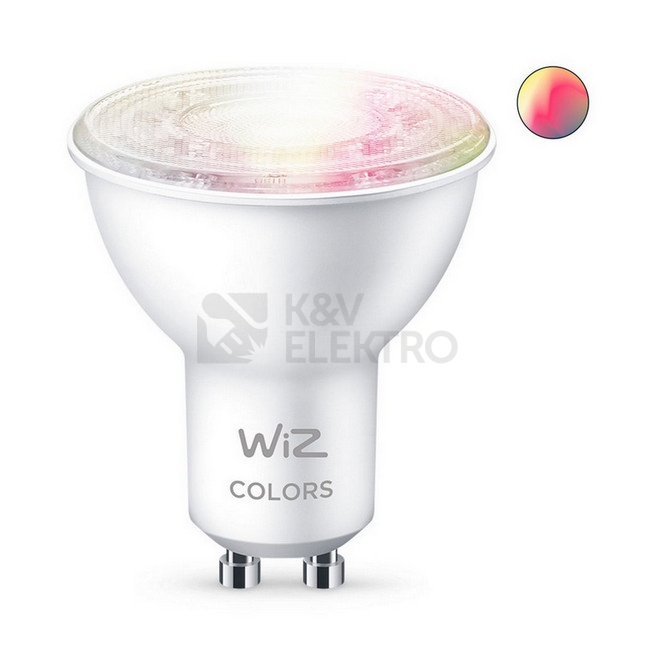 Obrázek produktu Chytrá LED žárovka GU10 WiZ PAR16 4,7W (50W) 2200-6500K/RGB WiFi stmívatelná, reflektor 36° 0