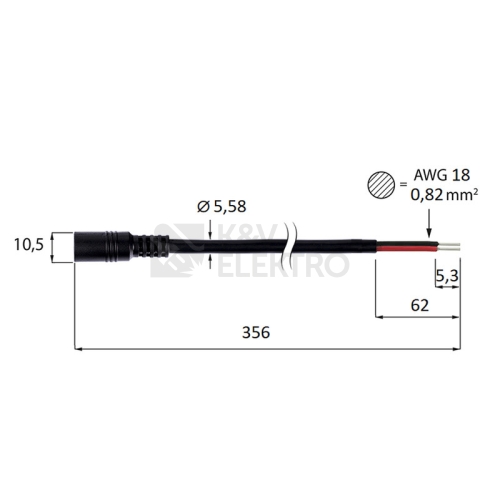  Napájecí konektor k LED pásku McLED ML-112.036.21.0 zásuvka s kabelem souosý konektor 5,5mm