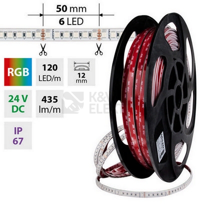 Obrázek produktu LED pásek McLED 24V RGB š=12mm IP67 14W/m 120LED/m SMD4040 ML-128.004.90.2 0