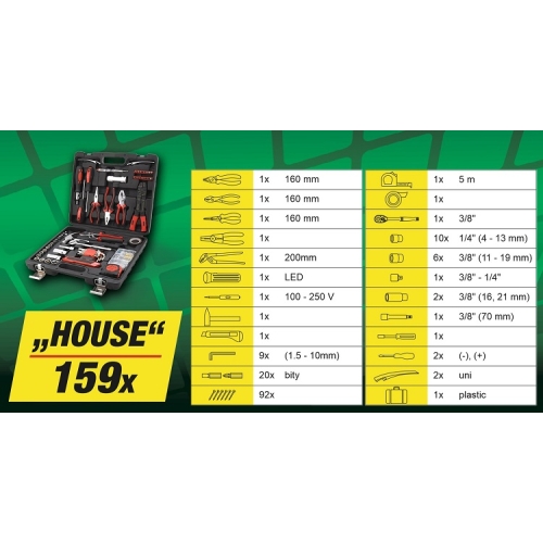 159dílná sada nářadí Compass HOUSE 09463